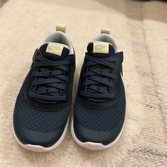 Nike size 12C kids tennis shoes, navy/light yellow/white - Picture 3 of 5